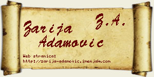 Zarija Adamović vizit kartica